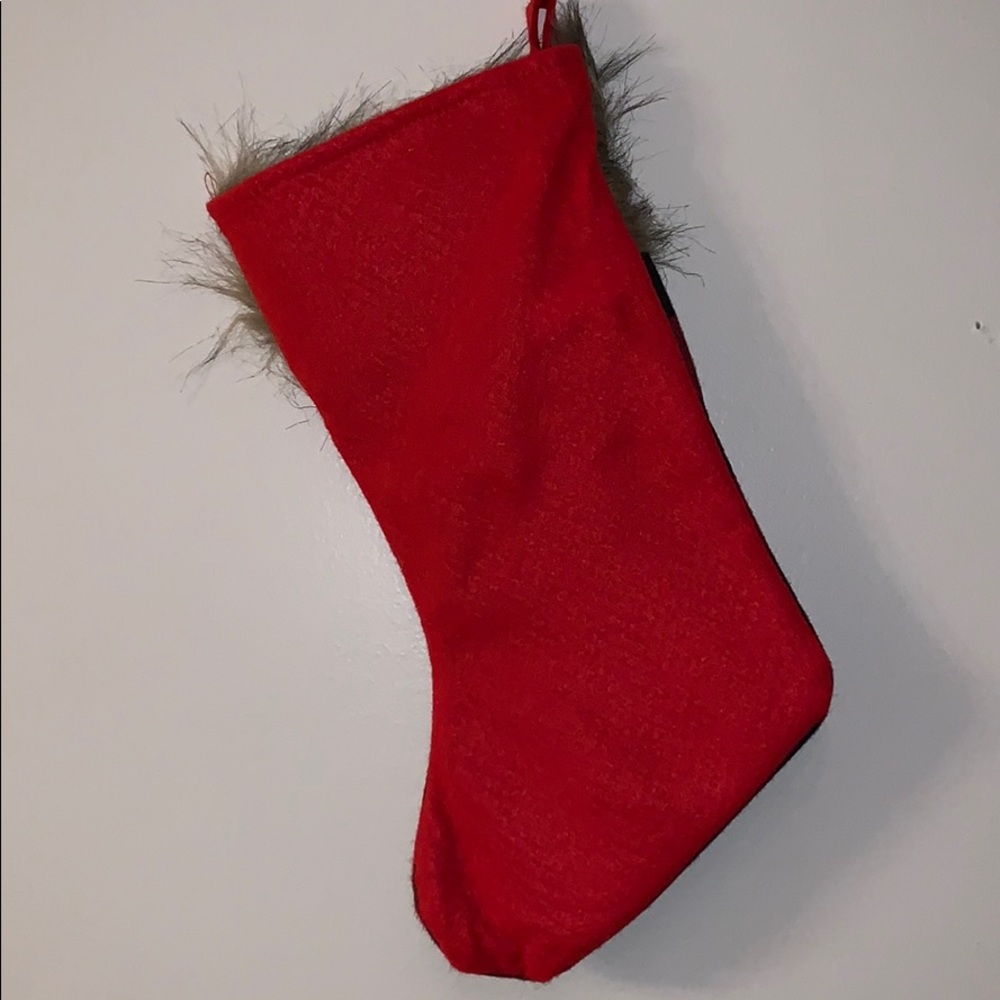 Personalized buffalo check stocking with faux fur - Picture 3 of 4